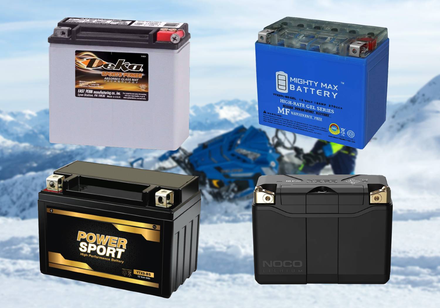 The Best Snowmobile Battery Type: AGM vs Gel vs Lead Acid vs Lithium Batteries