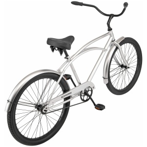 White cruiser bicycle isolated on a white background.