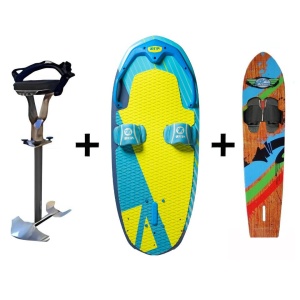 Electric Air Chair ZUP Board with Seat & Full Hydrofoil Assembly PLUS Elevation Board Combo components.